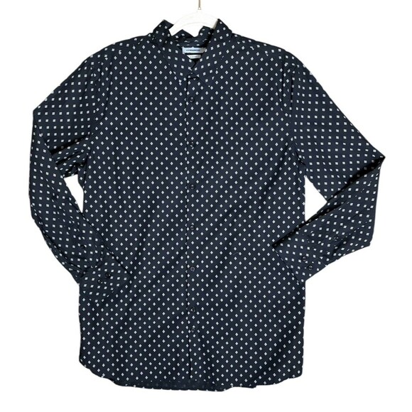 J. Lindeberg Button Down Shirt Slim Fit Men's Large Dani Black Print - Picture 5 of 9